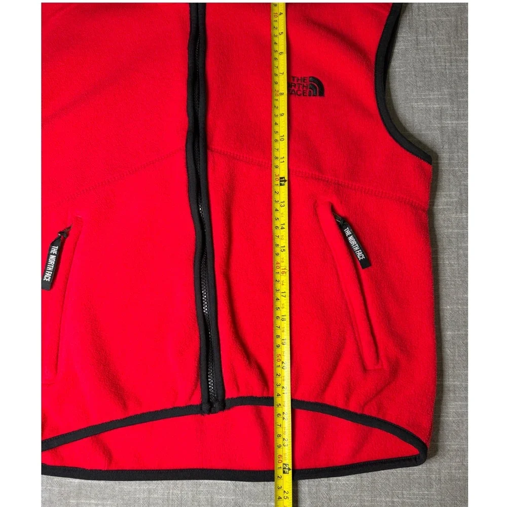 The North Face Vintage 90's Polartec Fleece Vest Red Full Zip Mens Small 96609